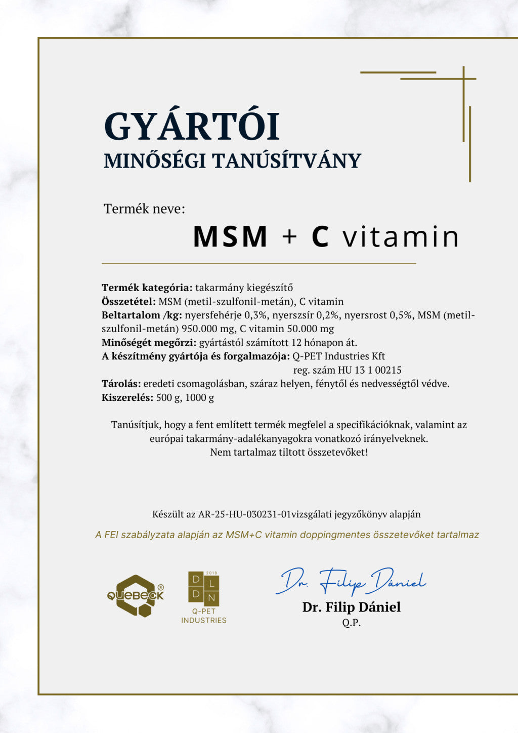 MSM + C vitamin 1 kg - ízületvédő