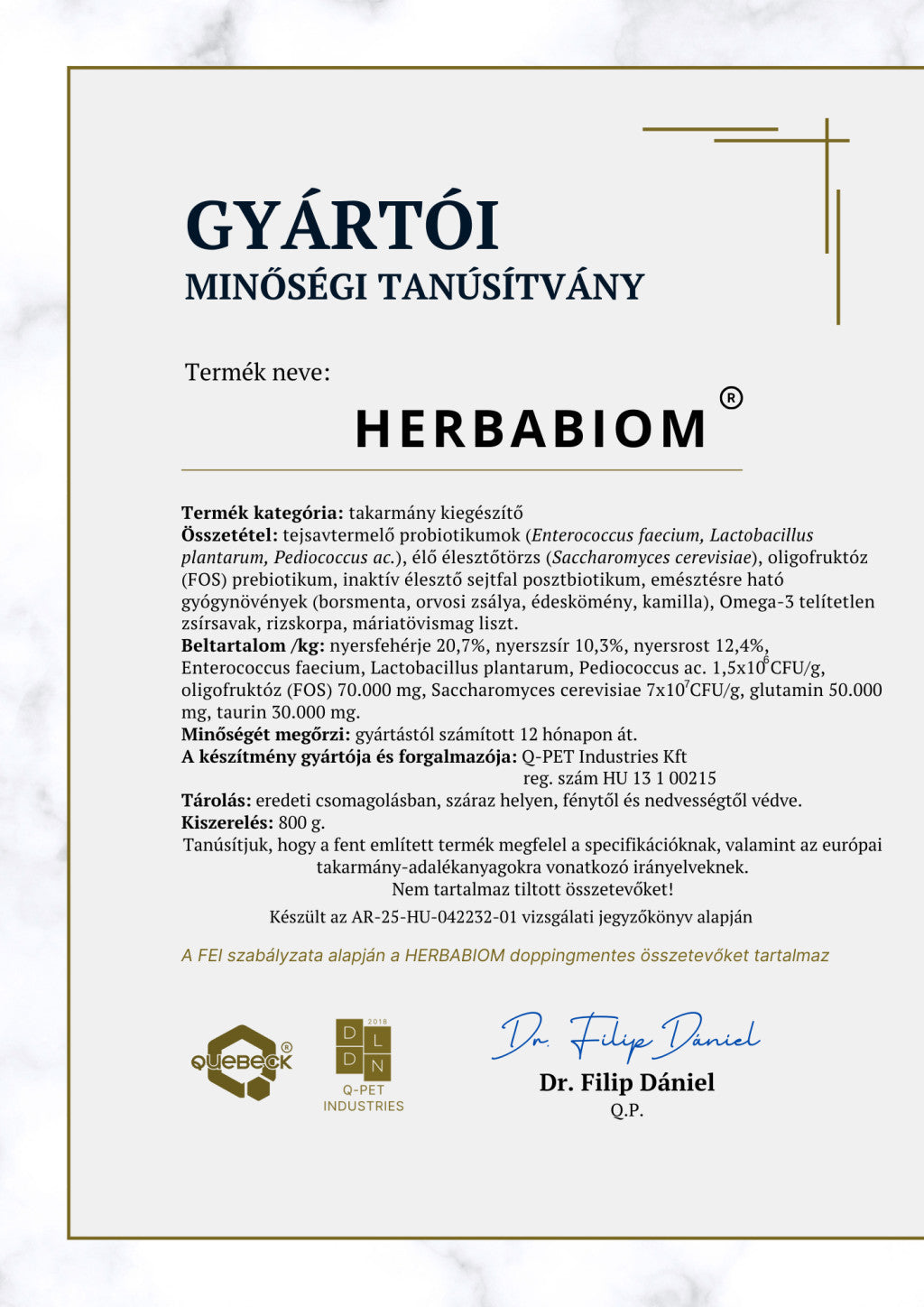 HERBABIOM 800 g - probiotikum